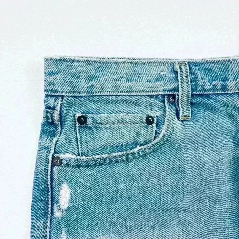 BDG Mid-Rise Tomgirl Button Fly Cheeky Denim Fray Cuffed‎ Jean Short Size 27